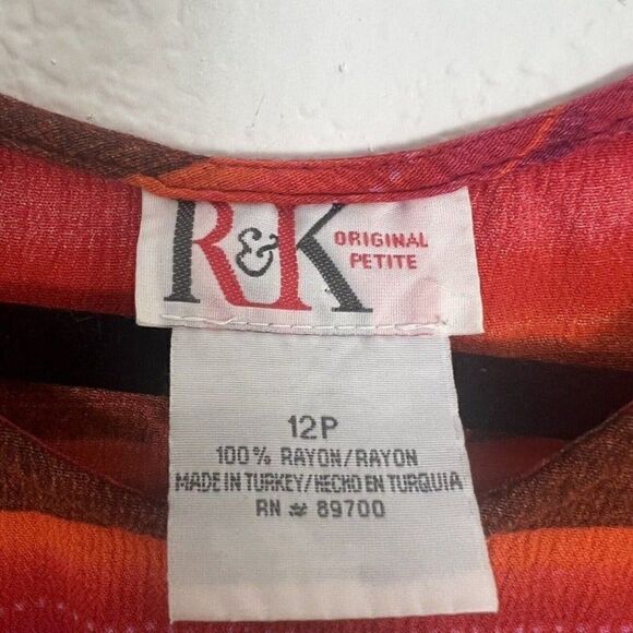 R&K Originals Womens Vintage 90s Red Sleeveless Sheath Abstract Maxi Dress 12P - Picture 4 of 12